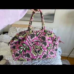 Vera Bradley Large Travel Duffle Pink Paisley Pattern